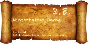 Winterhalter Barna névjegykártya
