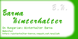 barna winterhalter business card